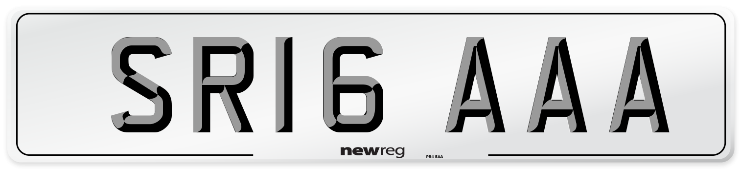 SR16 AAA Number Plate from New Reg